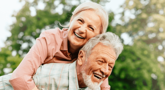 Older couple smiling together