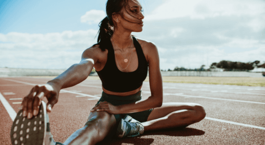 Person stretching after waking up