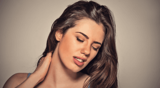 Woman with neck pain