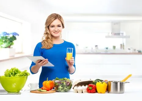 Woman cooking nutritious meal