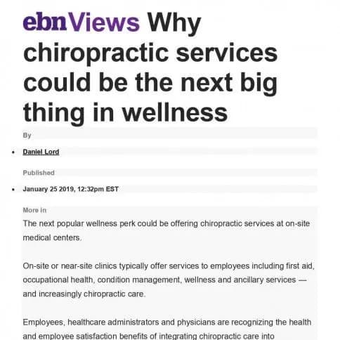 On-site corporate chiropractic care